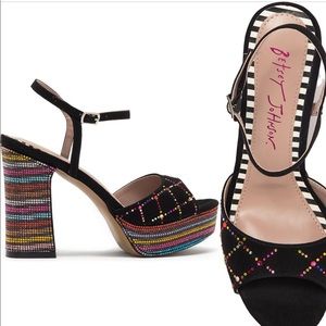 Betsey Johnson Rainbow diamond heels